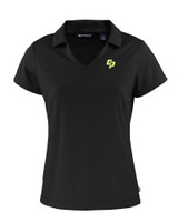 Cal Poly Mustangs Cutter & Buck Daybreak Eco Recycled Womens V-neck Polo Black Mannequin