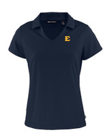 ETSU Buccaneers Cutter & Buck Daybreak Eco Recycled Womens V-neck Polo Navy Blue Mannequin