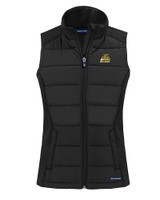 Bryant University Bulldogs Cutter & Buck Evoke Hybrid Softshell Recycled Womens Full Zip Vest BL_MANN_HG 
