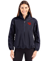 Dayton Flyers Cutter & Buck Charter Eco Recycled Womens Anorak Jacket Navy Blue Front