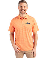 Illinois Fighting Illini Cutter & Buck Forge Eco Heather Stripe Stretch Recycled Mens Polo College Orange Heather Front