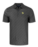 Cal Poly Mustangs Cutter & Buck Pike Eco Pebble Print Stretch Recycled Mens Polo BL_MANN_HG 