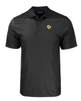 Cal Poly Mustangs Cutter & Buck Pike Eco Tonal Geo Print Stretch Recycled Mens Polo BL_MANN_HG 
