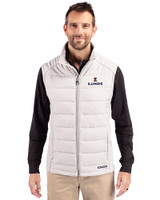 Illinois Fighting Illini Cutter & Buck Evoke Hybrid Softshell Recycled Mens Full Zip Vest CONCRETE Front