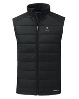 Harvard Crimson Cutter & Buck Evoke Hybrid Softshell Recycled Mens Full Zip Vest BL_MANN_HG 