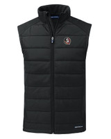 Florida State Seminoles Cutter & Buck Evoke Hybrid Softshell Recycled Mens Full Zip Vest BL_MANN_HG 