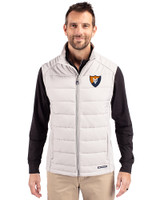 Illinois Fighting Illini College Vault Cutter & Buck Evoke Recycled Honeycomb Fleece Mens Hybrid Full Zip Vest CONCRETE Front