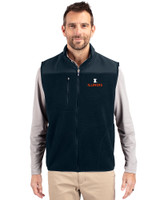 Illinois Fighting Illini Cutter & Buck Cascade Eco Fleece Mens Vest Navy Blue Front