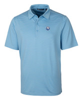 The Citadel Bulldogs Cutter & Buck Forge Pencil Stripe Stretch Mens Polo Atlas Light Blue Mannequin