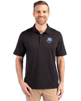The Citadel Bulldogs Cutter & Buck Forge Stretch Mens Big and Tall Polo Black Front
