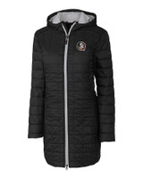 Florida State Seminoles Cutter & Buck Rainier PrimaLoft®  Womens Eco Insulated Hooded Long Coat BL_MANN_HG 