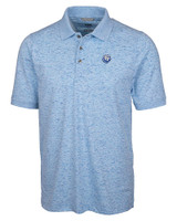 The Citadel Bulldogs Cutter & Buck Advantage Tri-Blend Space Dye Mens Polo Atlas Light Blue Mannequin