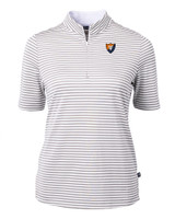 Illinois Fighting Illini College Vault Cutter & Buck Virtue Eco Pique Stripe Recycled Womens Top POL_MANN_HG 