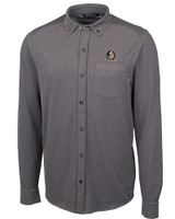Florida State Seminoles Cutter & Buck Advantage Tri-Blend Pique Long Sleeve Knitted Mens Button Down CC_MANN_HG 