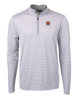 Maryland Terrapins Cutter & Buck Virtue Eco Pique Micro Stripe Recycled Mens Quarter Zip POLWH_MANN_HG 1