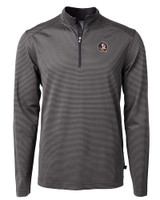 Florida State Seminoles Cutter & Buck Virtue Eco Pique Micro Stripe Recycled Mens Quarter Zip BLEG_MANN_HG 
