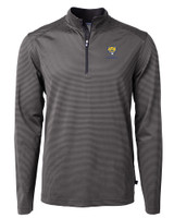 Fort Valley State Wildcats Cutter & Buck Virtue Eco Pique Micro Stripe Recycled Mens Quarter Zip BLEG_MANN_HG 