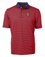 St Johns Red Storm Cutter & Buck Virtue Eco Pique Micro Stripe Recycled Mens Big & Tall Polo RDNV_MANN_HG 1