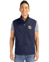 Marquette Golden Eagles Cutter & Buck Charter Eco Full-Zip Mens Big & Tall Vest Navy Blue Front
