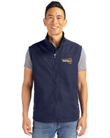 Northern Arizona Lumberjacks Cutter & Buck Charter Recycled Packable Mens Big & Tall Full Zip Vest Navy Blue Front