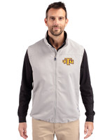Tennessee Tech Golden Eagles Cutter & Buck Charter Eco Full-Zip Mens Big & Tall Vest Polished Medium Gray Front