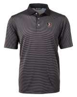 Florida State Seminoles Cutter & Buck Virtue Eco Pique Micro Stripe Recycled Mens Polo BLEG_MANN_HG 
