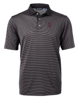 Southern Illinois Salukis College Vault Cutter & Buck Virtue Eco Pique Micro Stripe Recycled Mens Polo BLEG_MANN_HG 