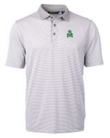 Marshall Thundering Herd College Vault Cutter & Buck Virtue Eco Pique Micro Stripe Recycled Mens Polo POLWH_MANN_HG 1