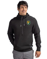 Southeastern Louisiana Lions Cutter & Buck Roam Epic Versatility Half Zip Recycled Mens Hooded Pullover Black Front