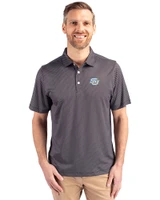 Southern University Jaguars Cutter & Buck Pike Eco Symmetry Print Stretch Recycled Mens Polo Black/White Front