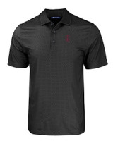 Southern Illinois Salukis College Vault Cutter & Buck Pike Eco Tonal Geo Print Stretch Recycled Mens Polo BL_MANN_HG 