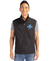 Indiana State Sycamores Cutter & Buck Charter Eco Recycled Mens Full-Zip Vest Black Front