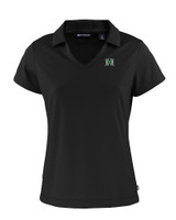 Hawaii Warriors Cutter & Buck Daybreak Eco Recycled Womens V-neck Polo Black Mannequin