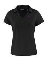 Kansas State Wildcats Cutter & Buck Daybreak Eco Recycled Womens V-neck Polo Black Mannequin
