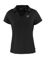 South Florida Bulls Cutter & Buck Daybreak Eco Recycled Womens V-neck Polo Black Mannequin