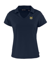 Quinnipiac Bobcats Cutter & Buck Daybreak Eco Recycled Womens V-neck Polo Navy Blue Mannequin