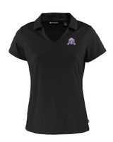 Northwestern Wildcats College Vault Cutter & Buck Daybreak Eco Recycled Womens V-neck Polo Black Mannequin