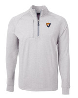 Illinois Fighting Illini College Vault Cutter & Buck Adapt Eco Knit Heather Mens Big & Tall Quarter Zip Pullover POH_MANN_HG 