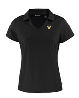 Vanderbilt Commodores Cutter & Buck Daybreak Eco Recycled Womens V-neck Polo Black Mannequin