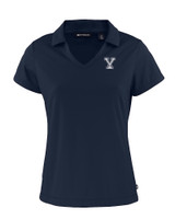 Yale Bulldogs Cutter & Buck Daybreak Eco Recycled Womens V-neck Polo Navy Blue Mannequin