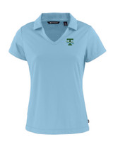 Tulane Green Wave College Vault Cutter & Buck Daybreak Eco Recycled Womens V-neck Polo Atlas Light Blue Mannequin