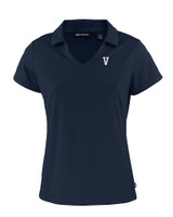 Villanova Wildcats College Vault Cutter & Buck Daybreak Eco Recycled Womens V-neck Polo Navy Blue Mannequin