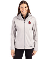 Ole Miss Rebels College Vault Cutter & Buck Evoke Recycled Honeycomb Fleece Womens Full Zip Jacket CONCRETE Front