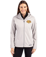 Tennessee Tech Golden Eagles Cutter & Buck Evoke Softshell Recycled Full Zip Womens Jacket CONCRETE Front