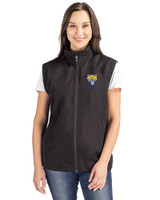 Fort Valley State Wildcats Cutter & Buck Charter Eco Recycled Full-Zip Womens Vest Black Front