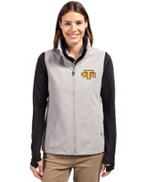 Tennessee Tech Golden Eagles Cutter & Buck Charter Eco Recycled Full-Zip Womens Vest Polished Medium Gray Front