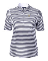 Navy Midshipmen Cutter & Buck Virtue Eco Pique Stripe Recycled Womens Top NVBU_MANN_HG 