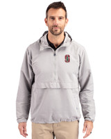 Stanford Cardinal - Cutter & Buck Charter Eco Recycled Mens Anorak Jacket Polished Medium Gray Front
