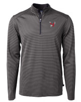 Eastern Washington Eagles Cutter & Buck Virtue Eco Pique Micro Stripe Recycled Mens Big & Tall Quarter Zip BLEG_MANN_HG 