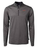 UOP Tigers Cutter & Buck Virtue Eco Pique Micro Stripe Recycled Mens Big & Tall Quarter Zip BLEG_MANN_HG 